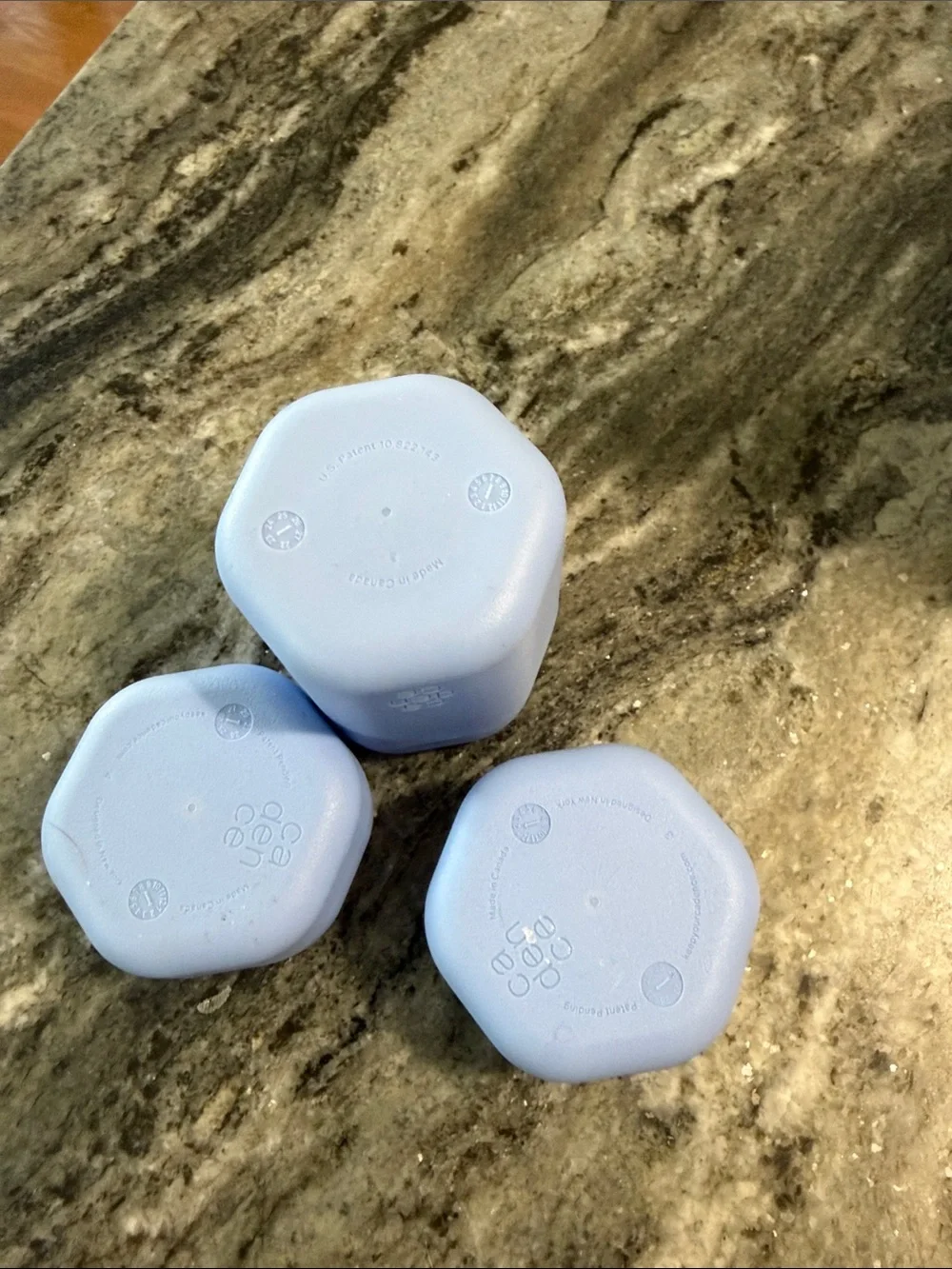 Cadence capsules Blue Hexagon Set of 3 - 2 small and 1 medium